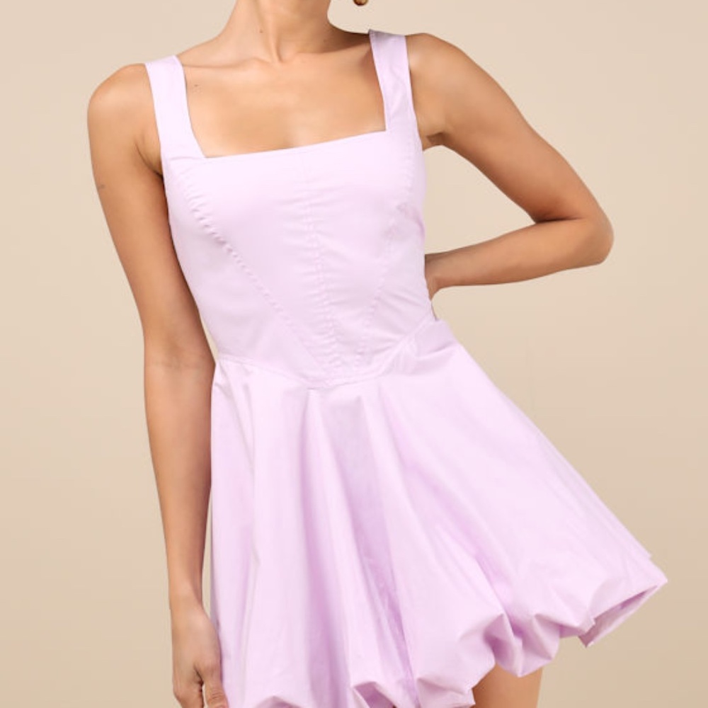 Lulus Madalinde Lavender Sleeveless Bubble-hem Mini Dress Purple - Size S